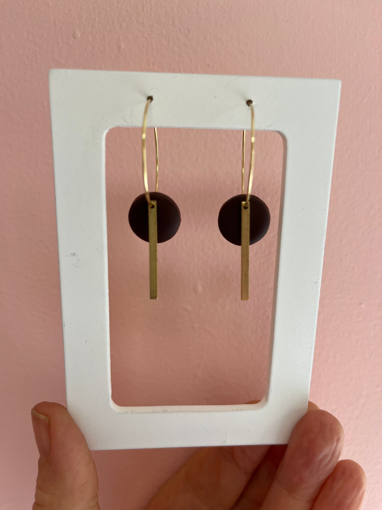 Chocolate Brown Bar Hoop