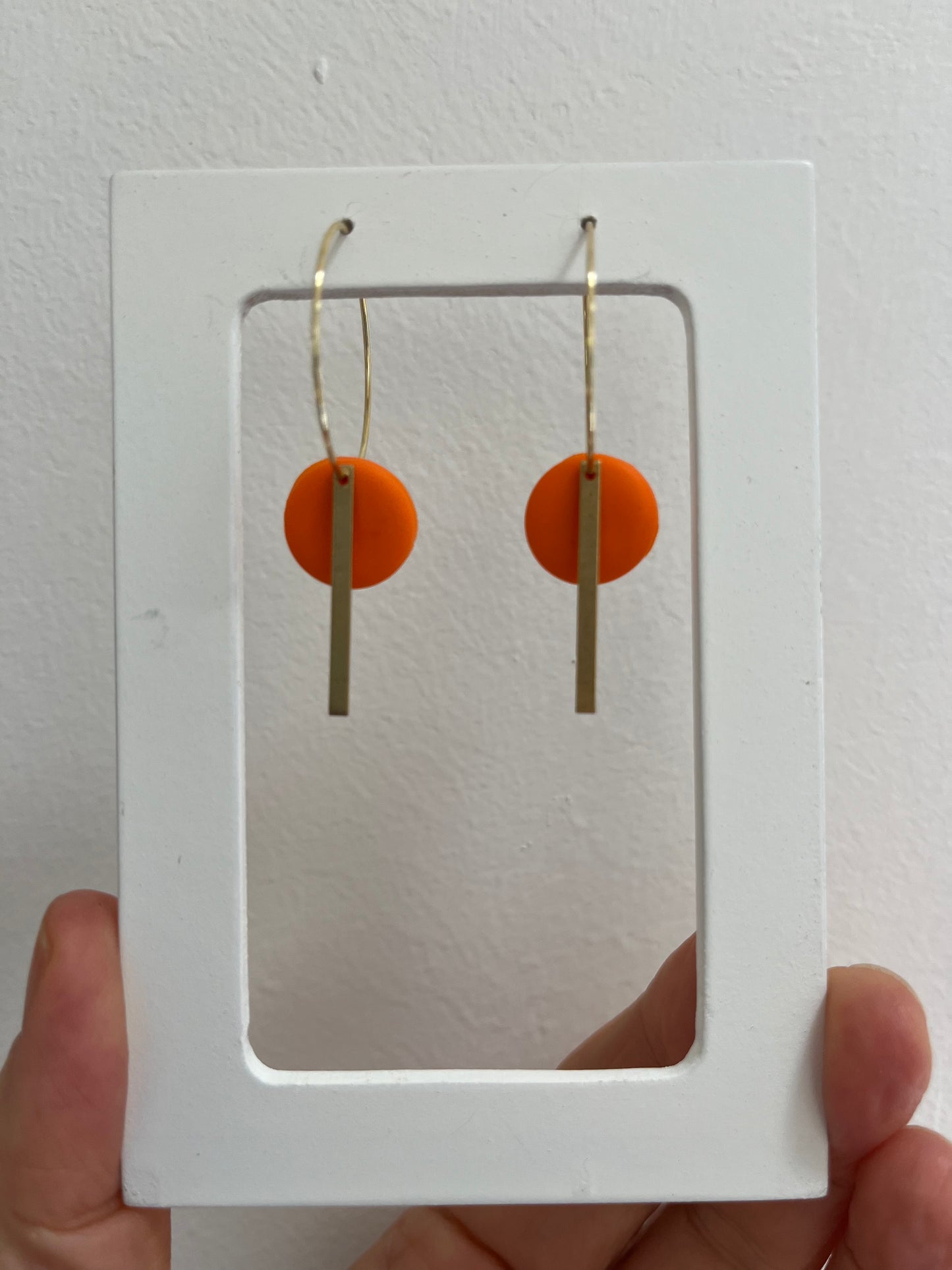 Orange Bar Hoops