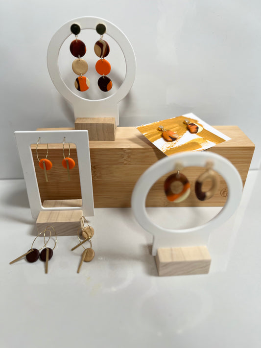Orange Bar Hoops