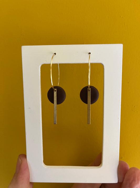 Chocolate Brown Bar Hoop
